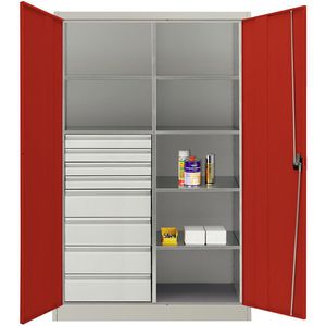 Produktbild für Werkzeugschrank Mauser MKSTM12/5/19E3, aus Metall, grau / rot