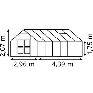 Produktbild für Gewächshaus Juliana Premium, 13 m² Fläche
