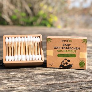 Produktbild für Wattestäbchen pandoo Bio-Bambus für Babys, 7,5cm