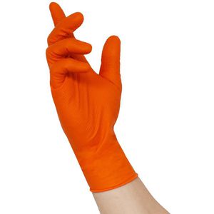 Produktbild für Einmalhandschuhe NITRAS Tough Grip N, orange, 50 Stück