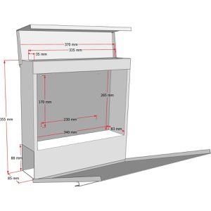 Produktbild für Briefkasten Metzler Modell-G, grau, aus Stahl