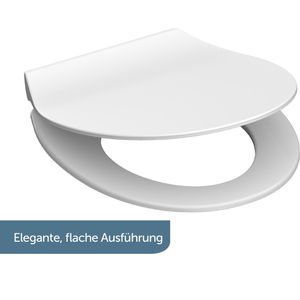 Produktbild für WC-Sitz Schütte Slim White 82700, oval, aus Duroplast