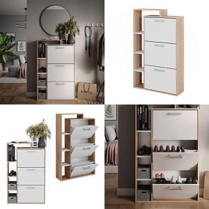 Produktbild für Schuhschrank Vicco Orlando, sonoma eiche / weiß