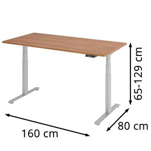 Produktbild für Schreibtisch Böttcher-AG Base Lite, nussbaum / silber