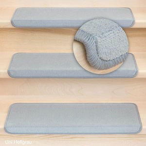 Produktbild für Stufenmatte Böttcher-AG Uni Velours, hellgrau, selbstklebend