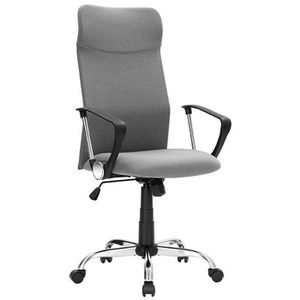 Songmics Bürostuhl OBN034G01, grau, Stoff, mit Kopfstütze, bis 120 kg