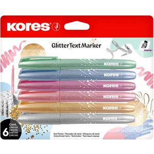 Produktbild für Textmarker Kores Glitter, 6 Stück