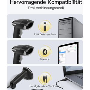 Produktbild für Barcode-Scanner Inateck Hyper 210_black, kabellos