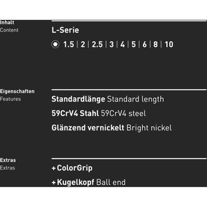 Produktbild für Sechskantschlüssel INBUS 79870, ColorGrip