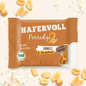 Produktbild für Müsliriegel Hafervoll Porridge2Go Erdnuss, BIO
