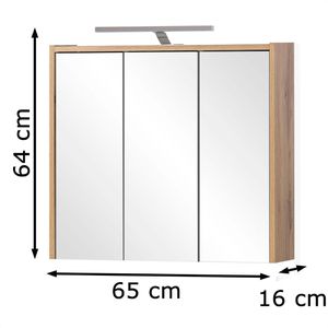 Produktbild für Spiegelschrank Schildmeyer Carlos 153651, eiche