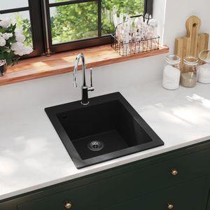 Produktbild für Spülbecken vidaXL 141672, Einzelbecken, schwarz