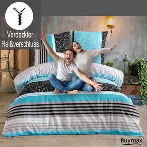 Produktbild für Bettwäsche Buymax Sara, blau, Renforcé
