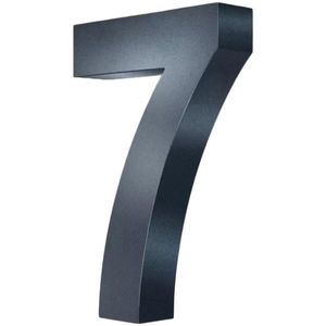 Hausnummer Metzler 3D, anthrazit aus Edelstahl