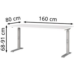 Produktbild für Schreibtisch Germania Mailand, 7911-639, weiß / silber