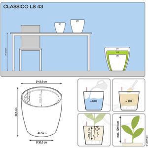 Produktbild für Übertopf Lechuza CLASSICO LS 43, anthrazit metallic, Ø 44x40cm