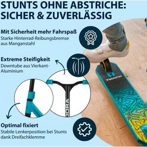 Produktbild für Scooter Hudora Stunt Scooter Kids, Stahlpfosten, hellblau