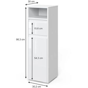 Produktbild für Badschrank Vicco Majest, weiß hochglanz