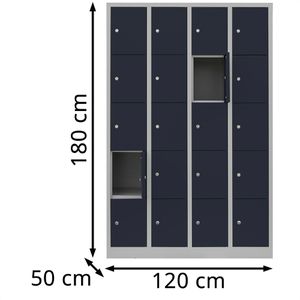 Produktbild für Schließfachschrank Lüllmann 520548, anthrazit
