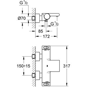 Produktbild für Badewannenarmatur GROHE Grohtherm 2000, 34174001, aus Messing