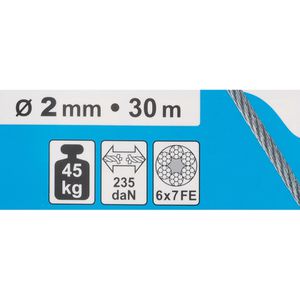 Produktbild für Drahtseil Dörner+Helmer 190380, Traglast bis 45 kg