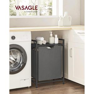 Produktbild für Wäschekorb Vasagle BLH101G01, schwarz/grau