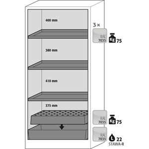 Produktbild für Gefahrstoffschrank asecos Q-Classic 90, 30043, mit 3 Fachböden