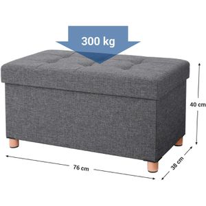 Produktbild für Sitztruhe Songmics dunkelgrau, 76 x 40 x 38cm