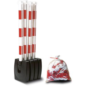 Absperrpfosten Moravia GUARDA Flex, rot/weiß, Kunststoff
