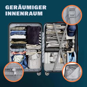 Produktbild für Koffer Monzana Baseline, silber, 3-teilig