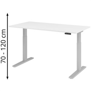 Produktbild für Schreibtisch Hammerbacher XMKA 16, weiß / silber