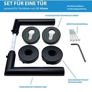 Produktbild für Drückergarnitur Lockzz Würzburg II, schwarz