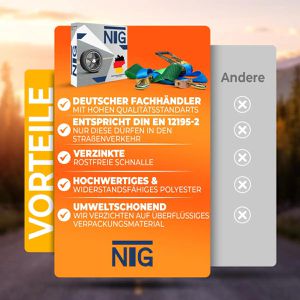 Produktbild für Spanngurt NTG für Autotransporte, mit Wirbelhaken und Ratsche
