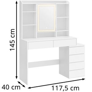 Produktbild für Schminktisch Vasagle RDT624W01, mit Beleuchtung
