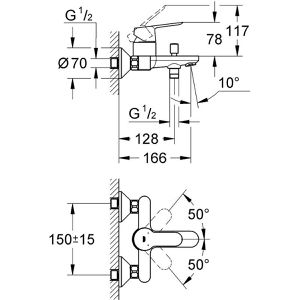 Produktbild für Badewannenarmatur GROHE BauEdge 23334000, aus Messing