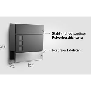 Produktbild für Briefkasten NewHabitat 59485 London, anthrazit, aus Stahl