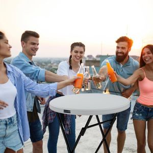 Produktbild für Stehtisch CASARIA 101585, weiß, Ø 72 cm, klappbar