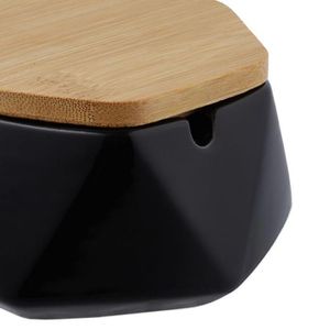 Produktbild für Aschenbecher Relaxdays schwarz, Indoor &amp; Outdoor, mit Deckel