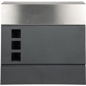 Produktbild für Briefkasten Ondis24 Atlanta PACK, anthrazit/silber, aus Stahl