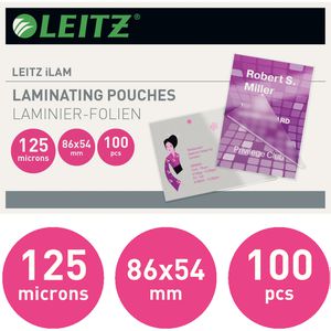 Produktbild für Laminierfolien Leitz 33810 iLAM, 54 x 86 mm