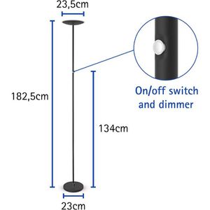 Produktbild für Stehlampe Maul Maulsphere, LED, schwarz, 183 cm