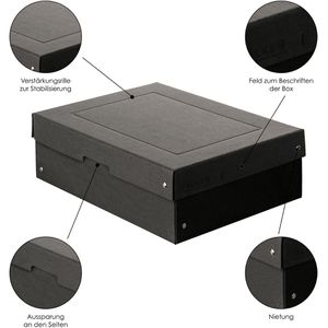 Produktbild für Aufbewahrungsbox Falken Pure Box Black, 7 Liter