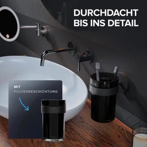 Produktbild für Zahnputzbecher ovimar Engeloya, aus schwarzem Glas