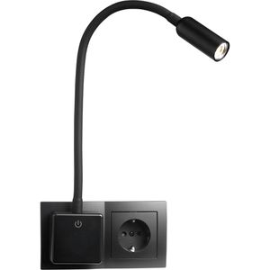 Produktbild für Steckdosenlampe EinLicht Punkt, schwarz, fest verbaute LED