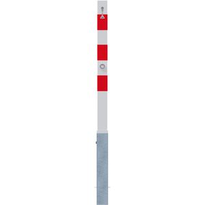 Produktbild für Absperrpfosten Schake 470FZB, rot/weiß, aus Metall