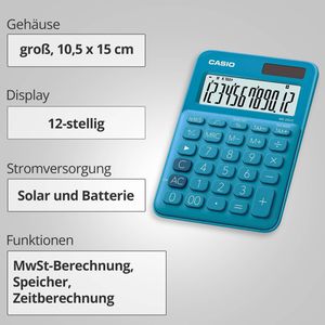 Produktbild für Taschenrechner Casio MS 20UC BU,mit Zeitberechnung