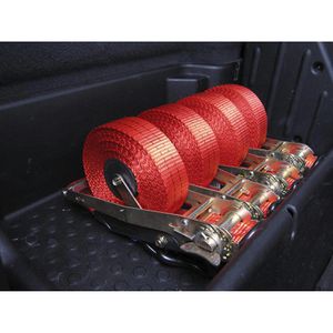 Produktbild für Spanngurt Kerbl 37184, rot, mit Spitzhaken &amp; Ratsche