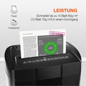 Produktbild für Aktenvernichter Peach 511187 PS600-70, schwarz, mit Rollen
