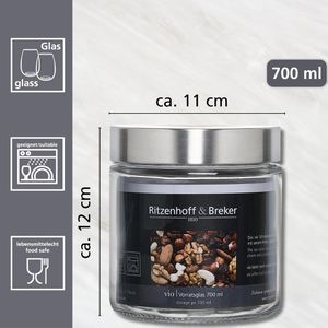 Produktbild für Vorratsglas Ritzenhoff&amp;Breker Vio mit Metalldeckel