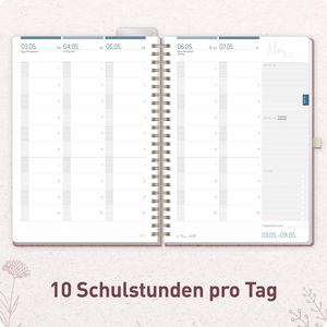Produktbild für Lehrerkalender Häfft Fine Flowers rose, Schuljahr 2026/2027